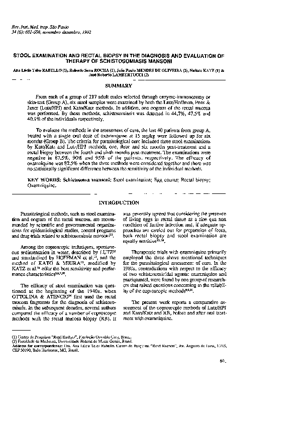 (PDF) Stool examination and rectal biopsy in the diagnosis and
