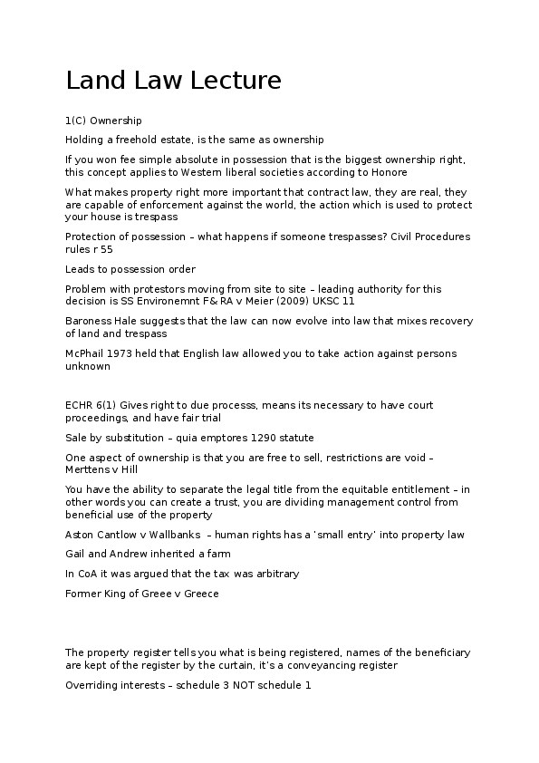 (DOC) Land Law Lecture Notes Alex Adenuga Academia.edu