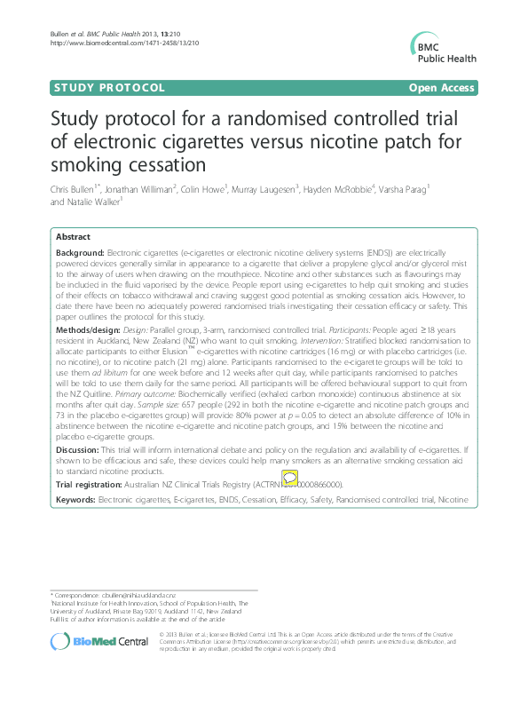 (PDF) Study protocol for a randomised controlled trial of electronic ...