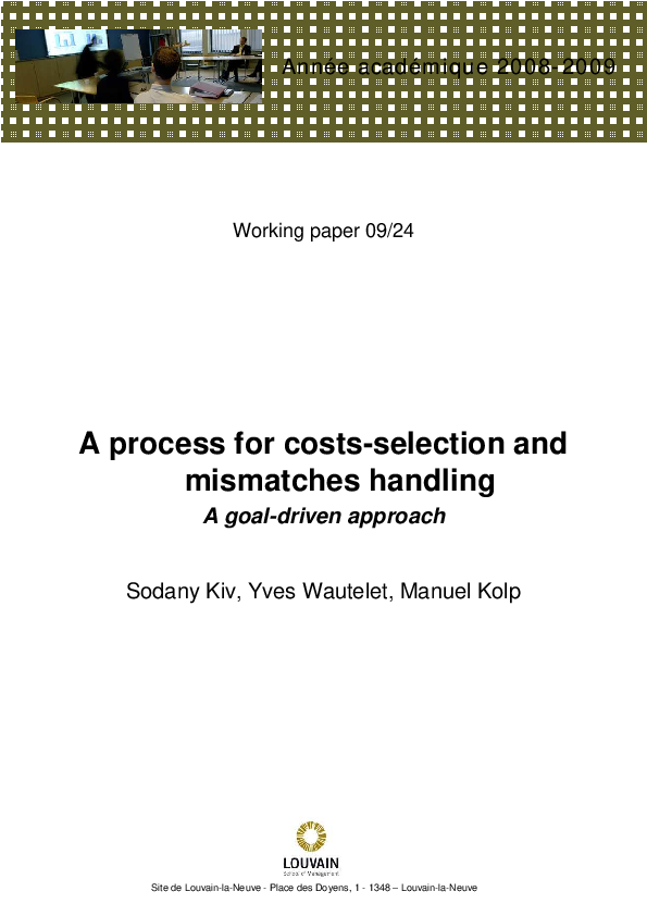 (PDF) A Process for Cotsselection and Mismatches Handling A Goal