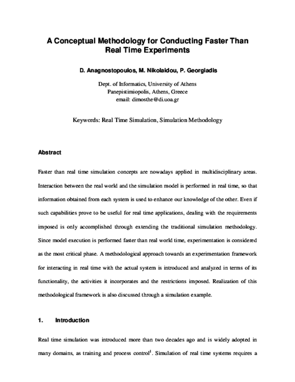 (PDF) A Conceptual Methodology for Conducting Faster Than Real Time ...