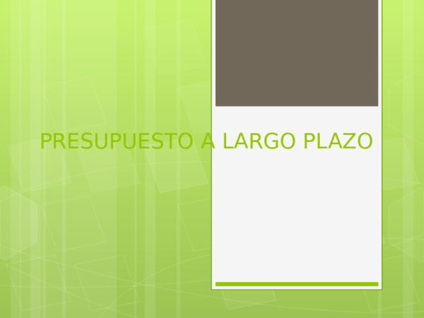 (PPT) PRESUPUESTO A LARGO PLAZO