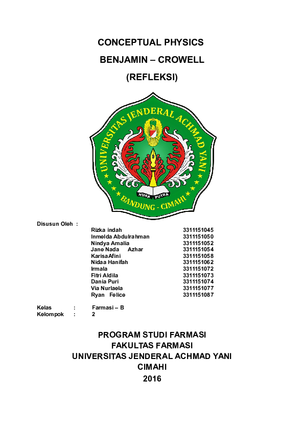 (DOC) CONCEPTUAL PHYSICS BENJAMIN CROWELL (REFLEKSI Rizka Indah