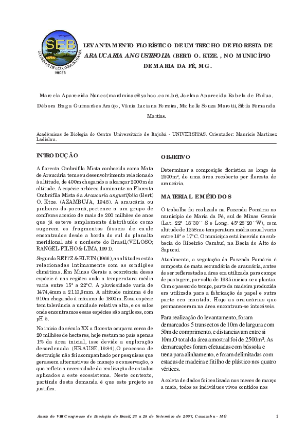  pdf levantamento flor stico de um trecho de floresta serrana no