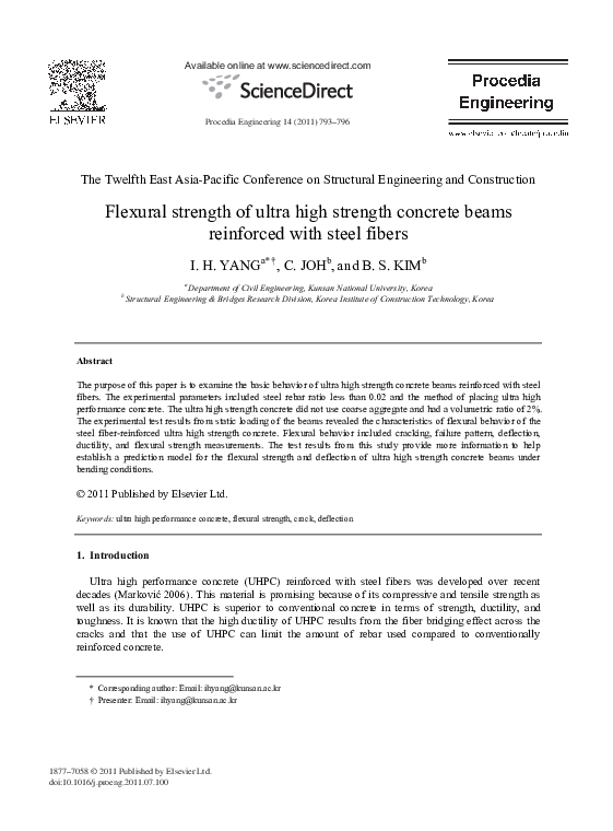(PDF) Flexural Strength of Ultra High Strength Concrete Beams ...