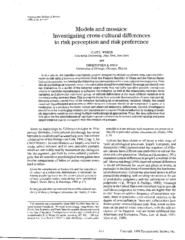 (PDF) Models and mosaics Investigating crosscultural differences in