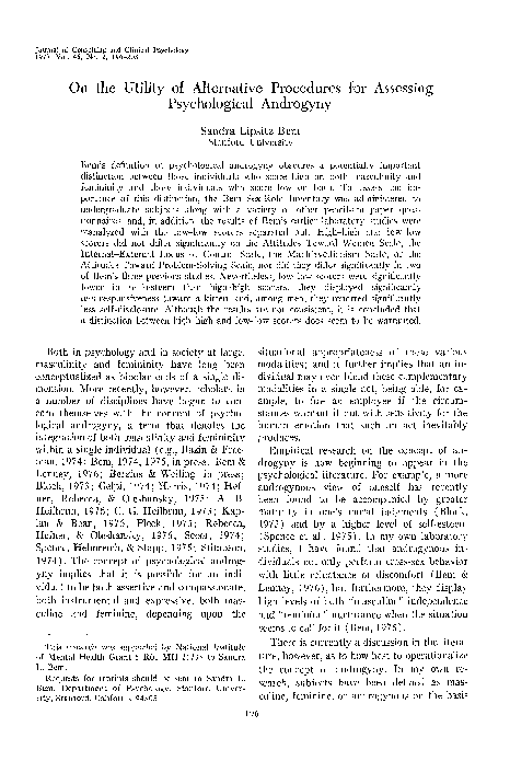 Psychological Androgyny: A Review Of The Research – PWADC