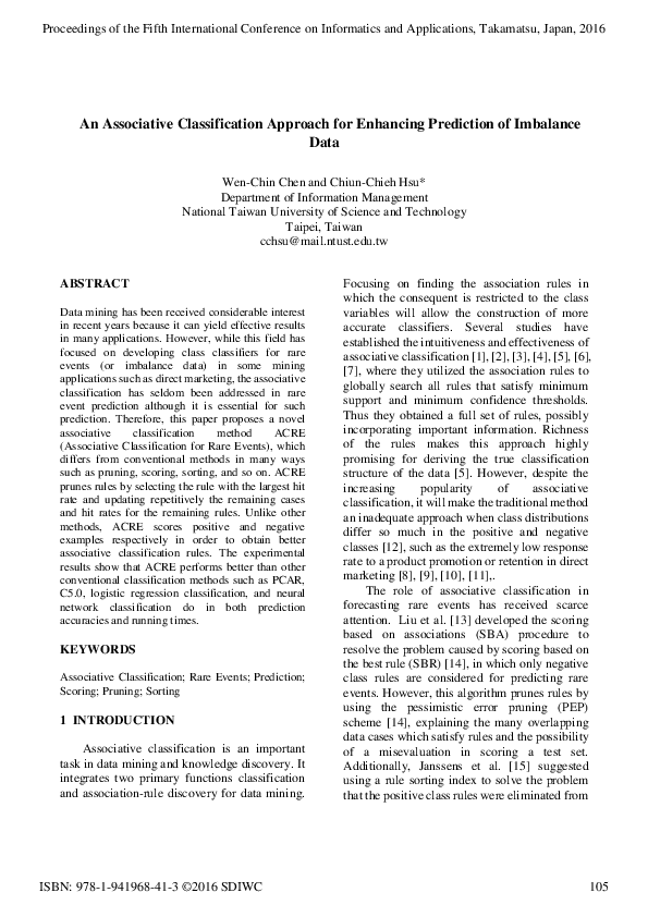 (PDF) An Associative Classification Approach for Enhancing Prediction ...
