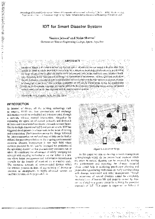 (PDF) IOT FOR SMART DISASTER SYSTEM