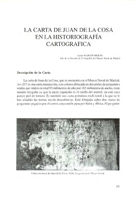 (PDF) La carta de Juan de la Cosa en la historiografía cartográfica.