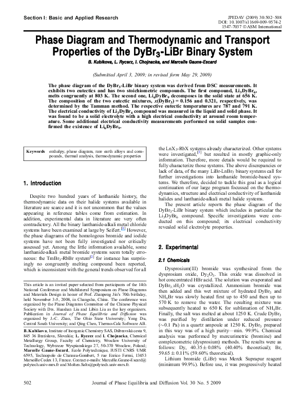 (PDF) Phase Diagram and Thermodynamic and Transport Properties of the ...