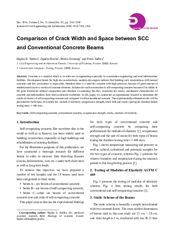 (PDF) Comparison of Crack Width and Space between SCC and Conventional ...