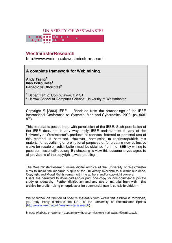 (PDF) A complete framework for web mining