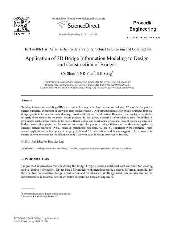 (PDF) Application of 3D Bridge Information Modeling to Design and ...