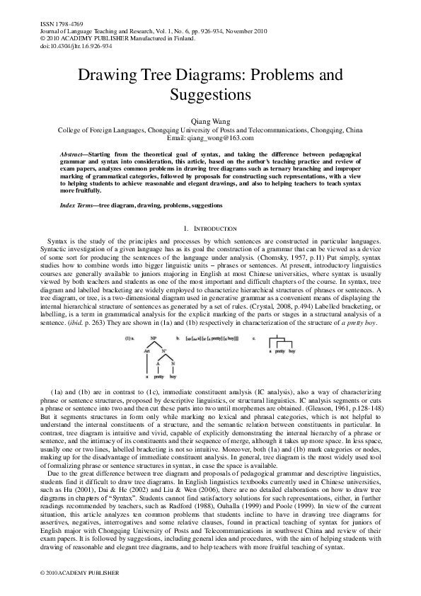 (PDF) Drawing Tree Diagrams Problems and Suggestions Neo Dolla