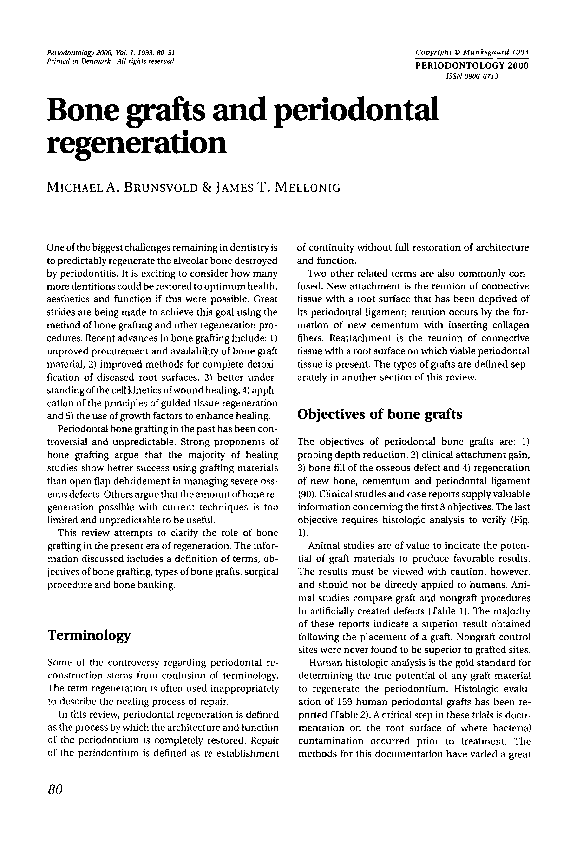 (PDF) Bone grafts and periodontal regeneration harem jaafar