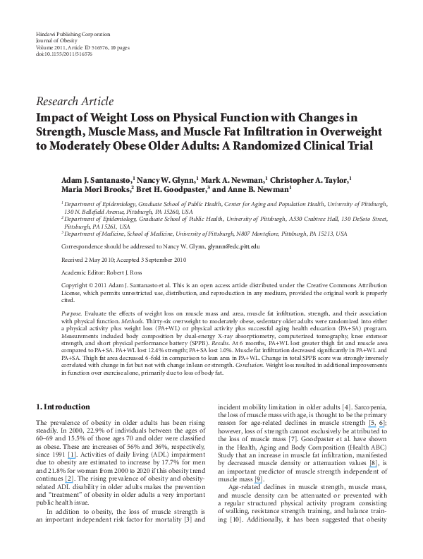 (PDF) Impact of weight loss on physical function with changes in ...