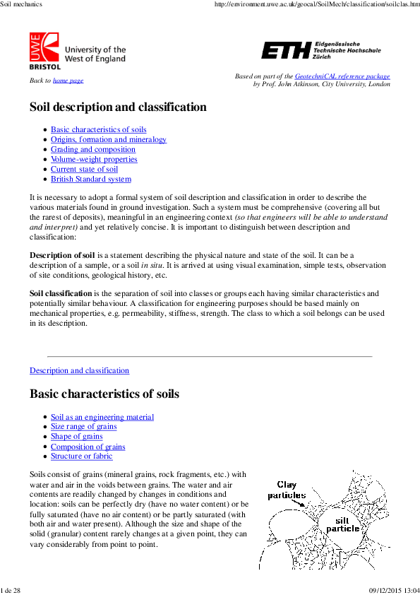Soil description and classification