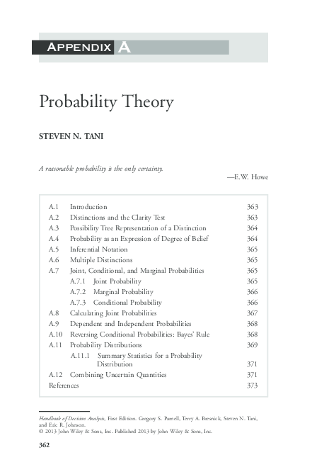 (PDF) Appendix A: Probability Theory