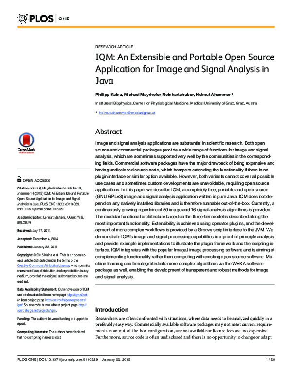 (PDF) IQM: An Extensible and Portable Open Source Application for Image ...