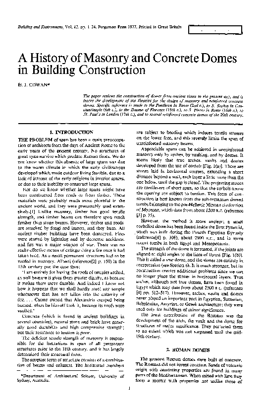 (PDF) A history of masonry and concrete domes in building construction