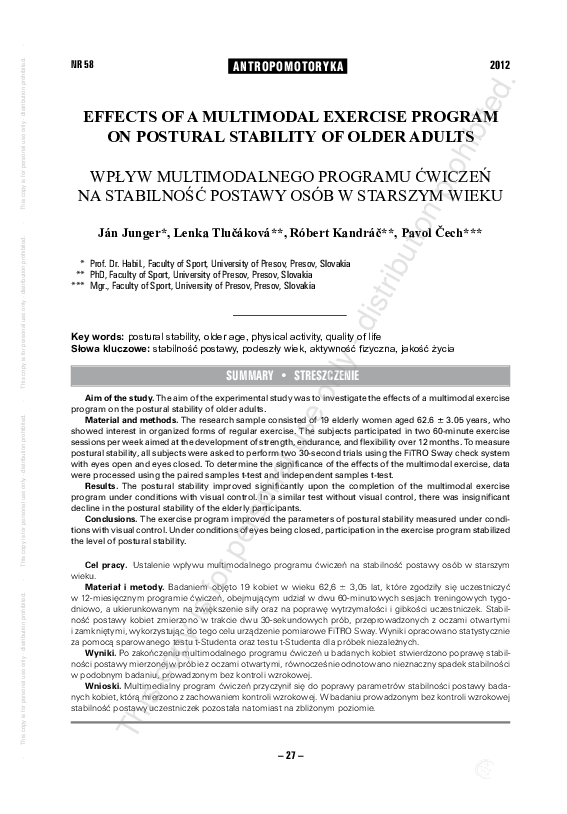 (PDF) Effects of a multimodal exercise program on postural stability of ...