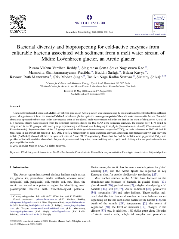 (PDF) Bacterial Diversity and Bioprospecting for Cold-Active Lipases ...
