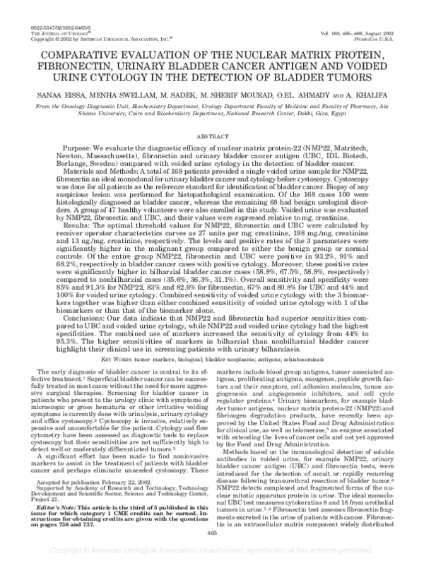 (PDF) Comparative Evaluation of the Nuclear Matrix Protein, Fibronectin ...