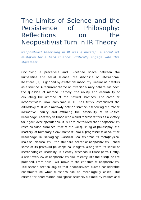 (DOC) The Limits of Science and Persistence of Philosophy: Reflections ...