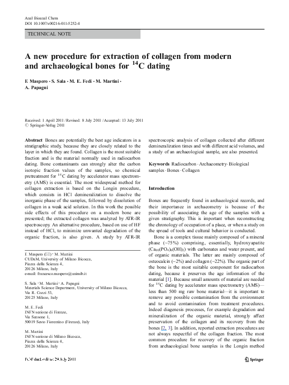 (PDF) A new procedure for extraction of collagen from modern and ...