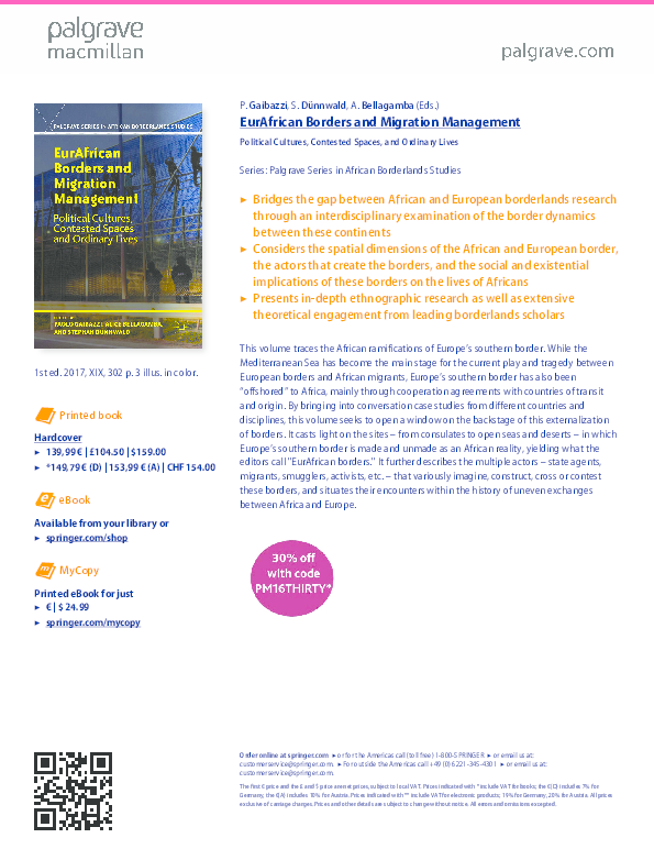 EurAfrican Borders and Migration Management: Political Cultures, Contested Spaces, and Ordinary Lives