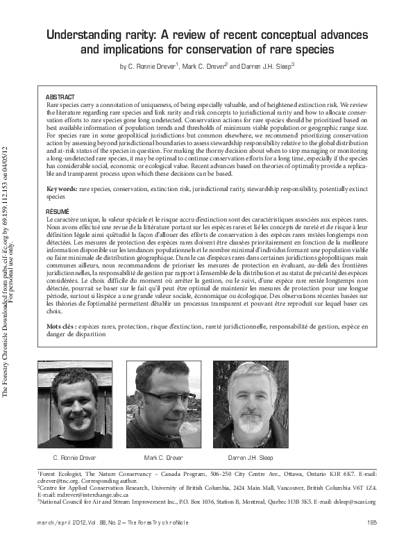 (PDF) Understanding rarity: A review of recent conceptual advances and ...