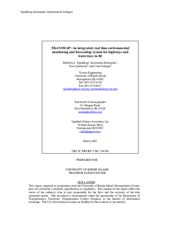 (PDF) TRANSMAP: An integrated, real time environmental monitoring and ...
