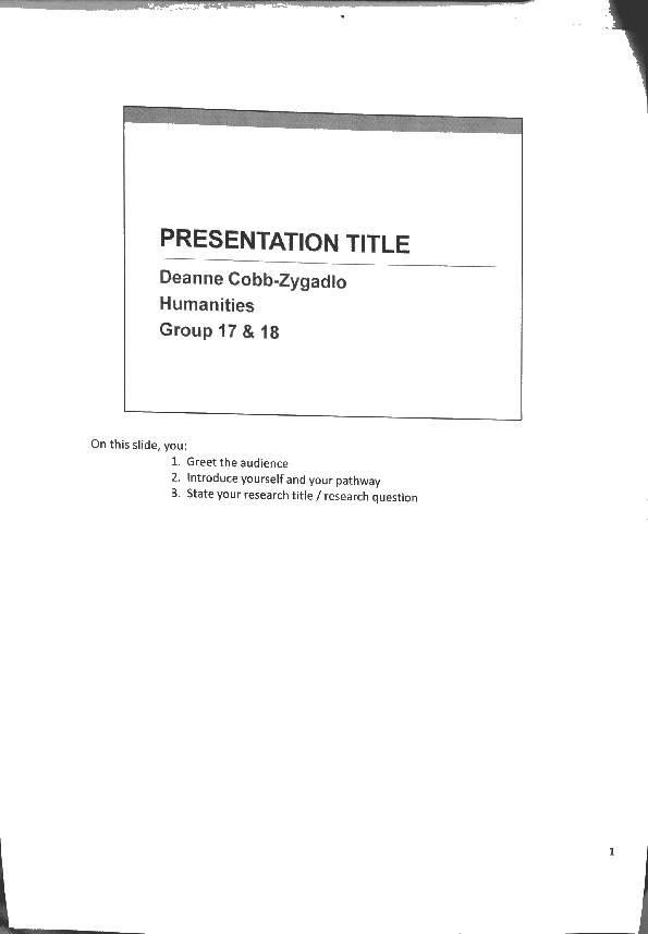 (PDF) Sample Presentation Structure