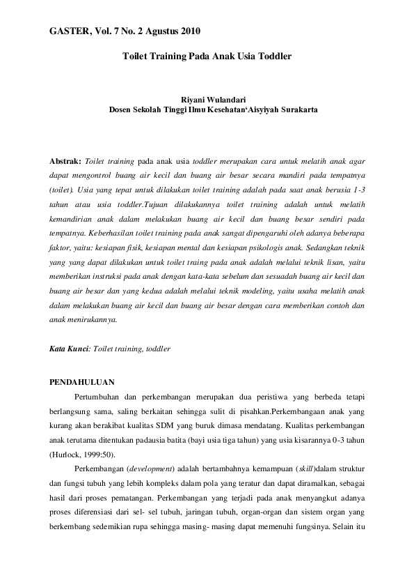 (PDF) Toilet Training Pada Anak Usia Toddler ani wulan Academia.edu