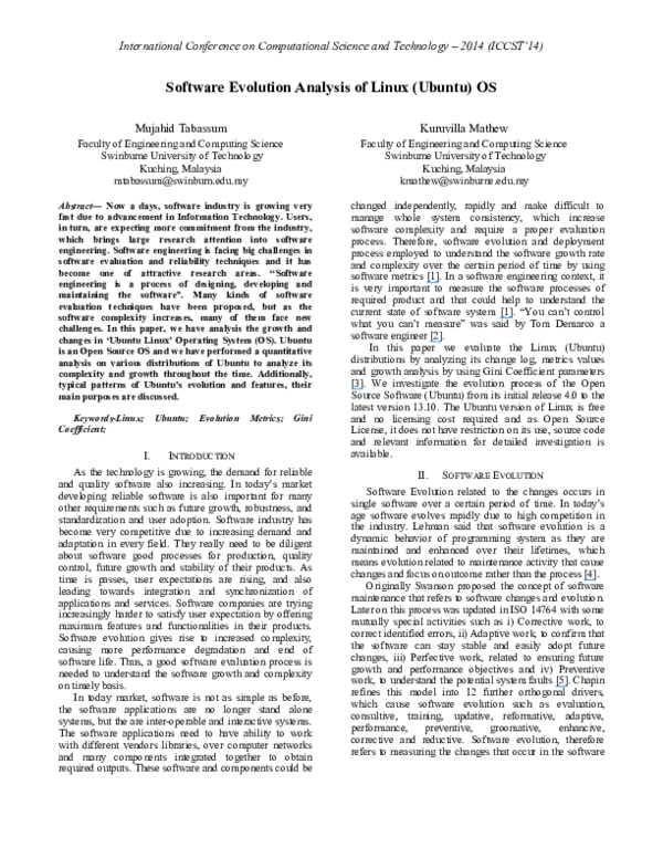 (PDF) Software evolution analysis of linux (Ubuntu) OS