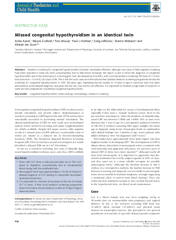 Congenital hypothyroidism t4 image