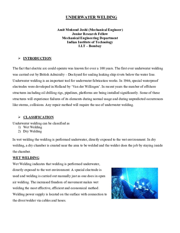 Underwater Welding Pdf