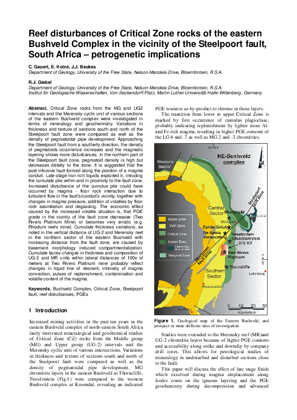 (PDF) Reef disturbances of Critical Zone rocks of the eastern Bushveld ...
