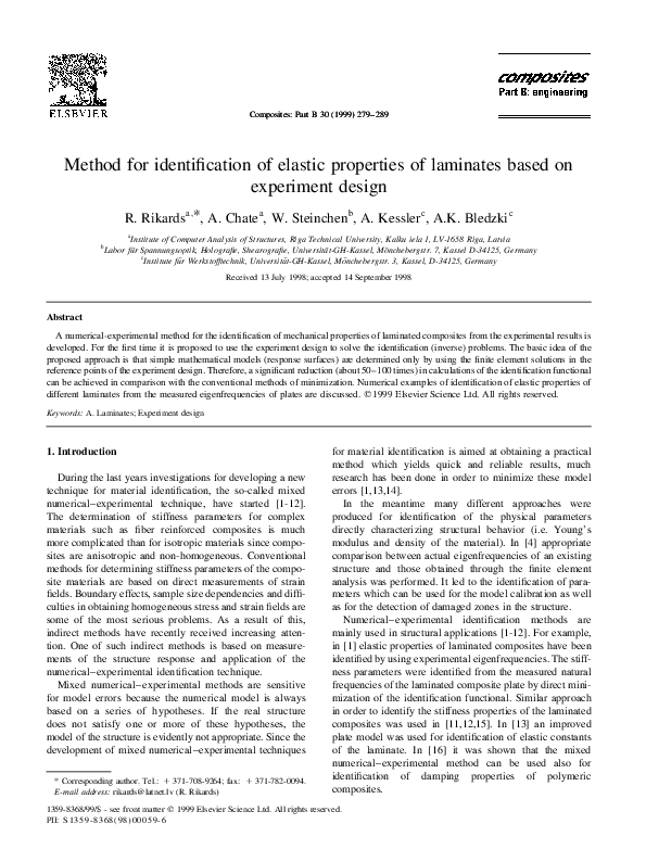 (PDF) Method for identification of elastic properties of laminates ...