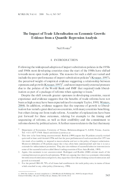 (PDF) The Impact of Trade Liberalisation on Economic Growth: Evidence ...