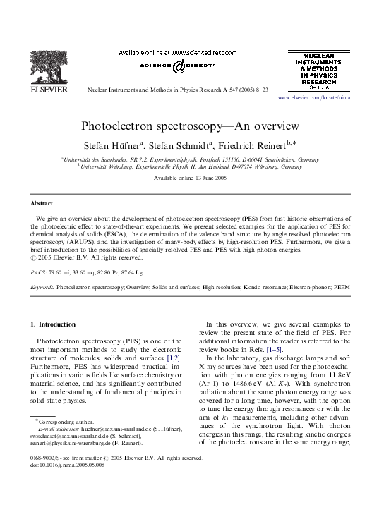 (PDF) Photoelectron spectroscopy—An overview Najus Jan Academia.edu