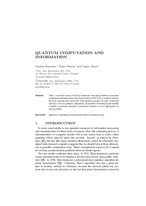 QUANTUM INFORMATION AND COMPUTATION PDF visual data 4