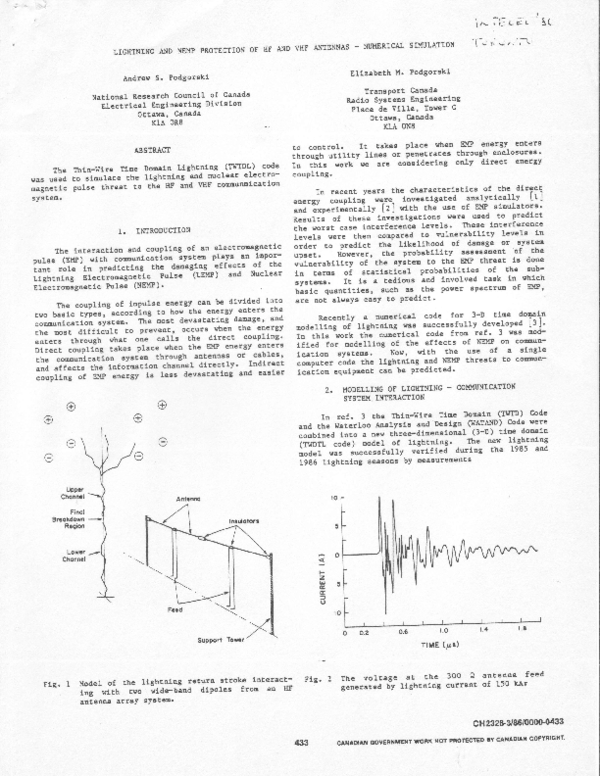 (PDF) Lightning and Nemp Protection of HF and VHF Antennas Numerical