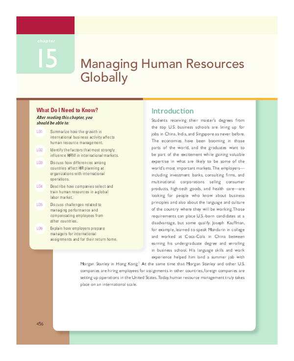 (PDF) Managing Human Resources Globally