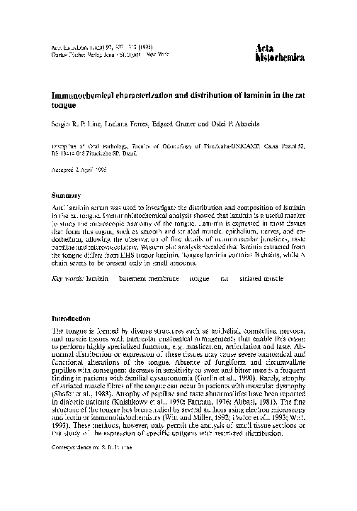(PDF) Immunochemical characterization and distribution of laminin in ...