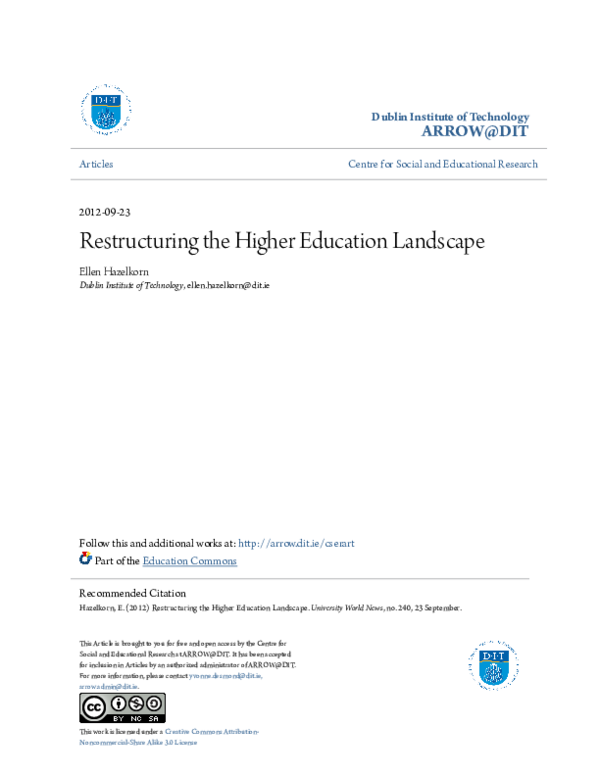 (PDF) Restructuring the Higher Education Landscape