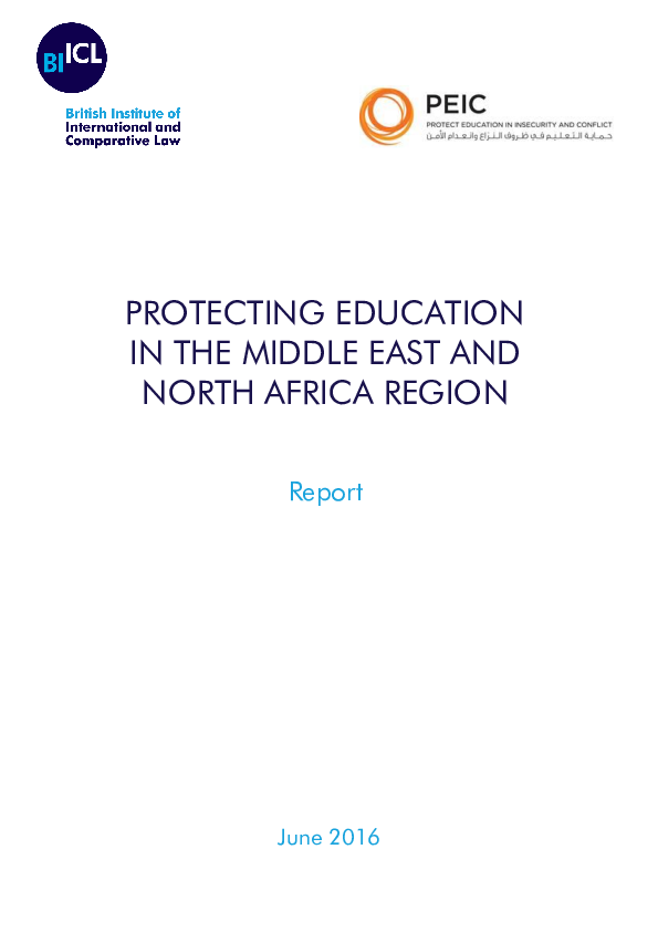 (PDF) PROTECTING EDUCATION IN THE MIDDLE EAST AND NORTH AFRICA REGION