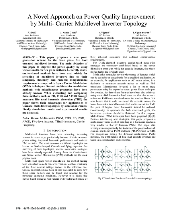 (PDF) A Novel Approach on Power Quality Improvement by Multi-Carrier ...