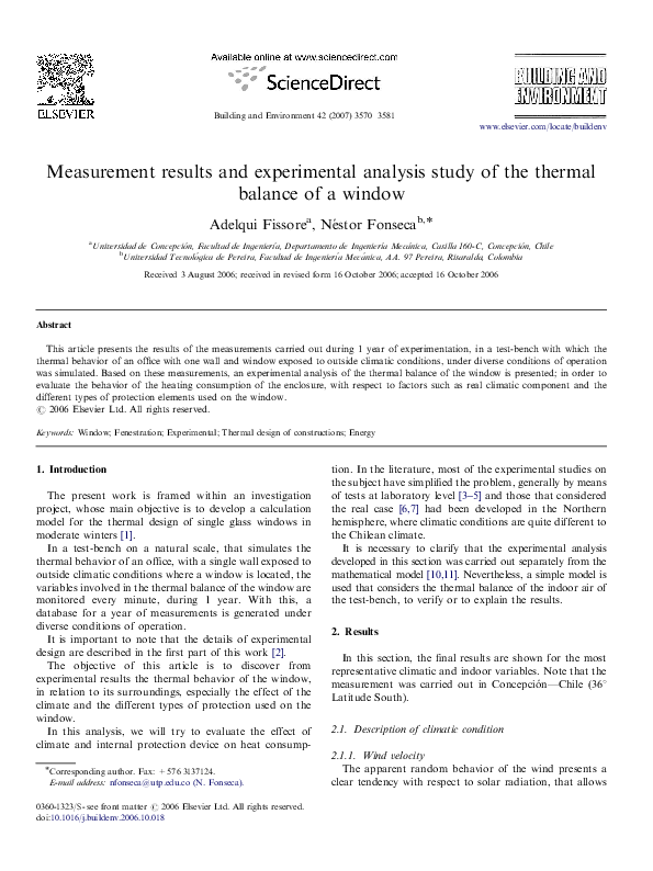 (PDF) Measurement results and experimental analysis study of the ...